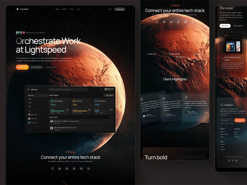 Preview for Pulseframe Productivity Landing Page Template