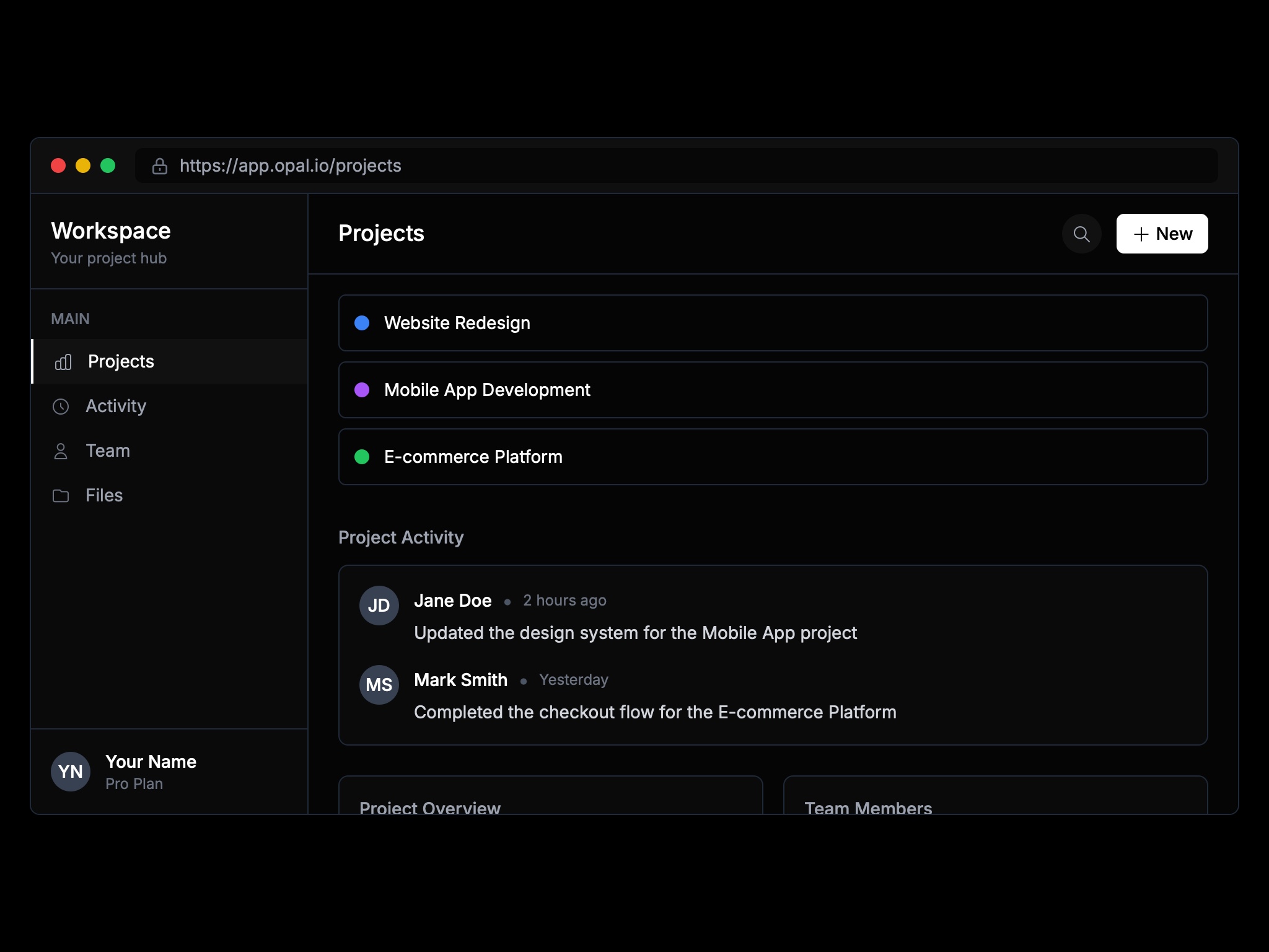 Preview for Project Management Dashboard UI