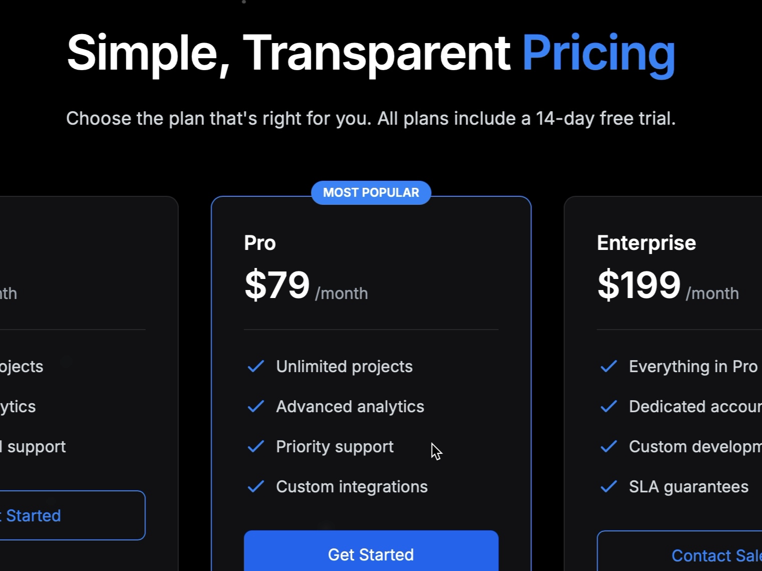 Preview for Multi-Tier Pricing Plans UI