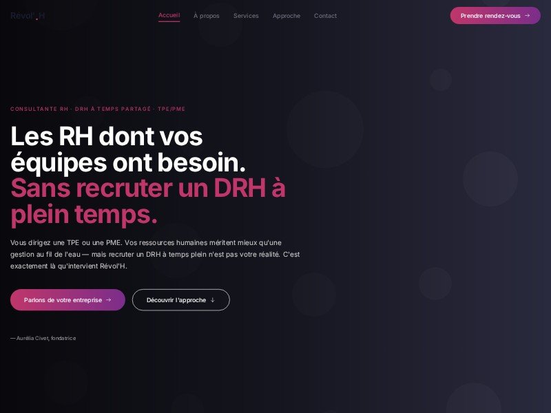 Preview for Révol'H HR Consultancy Landing Page Template