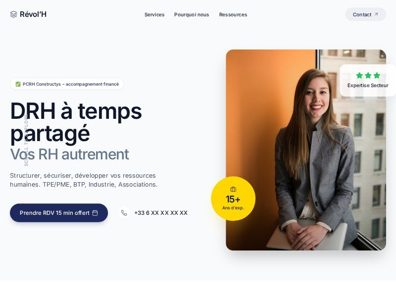 Preview for HR Consultant & Fractional DRH Landing Page Template
