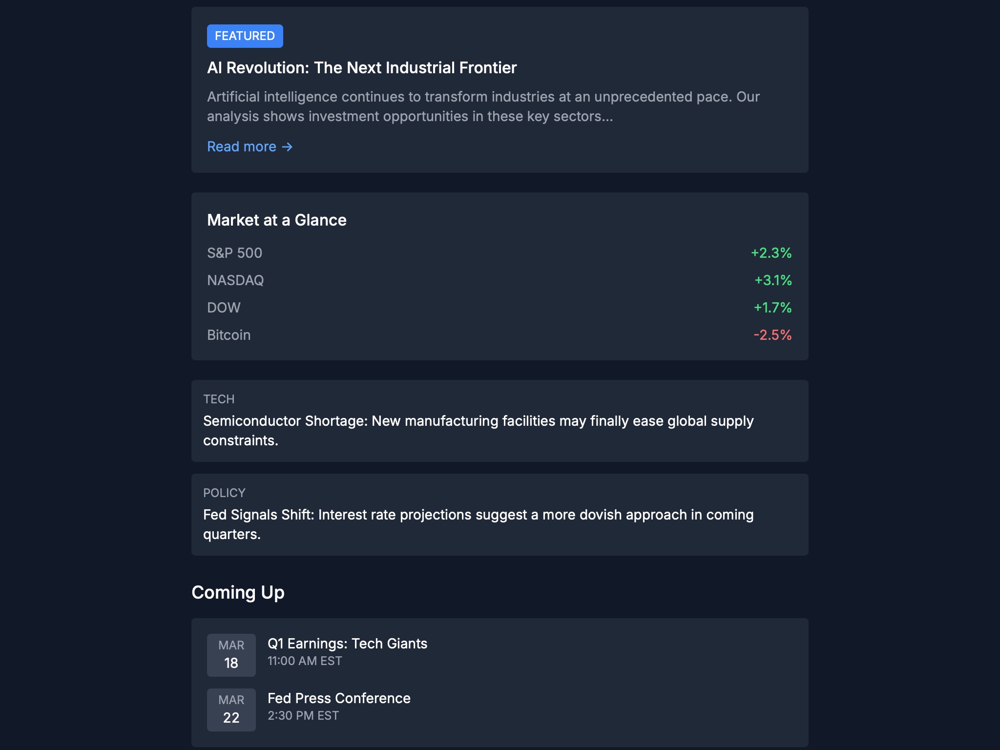Preview for Weekly Newsletter Summary Layout