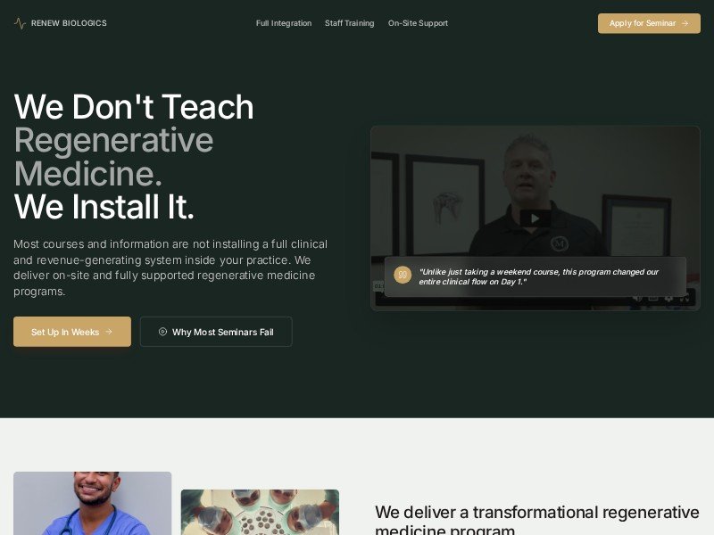 Preview for Regenerative Medicine Program Landing Page Template