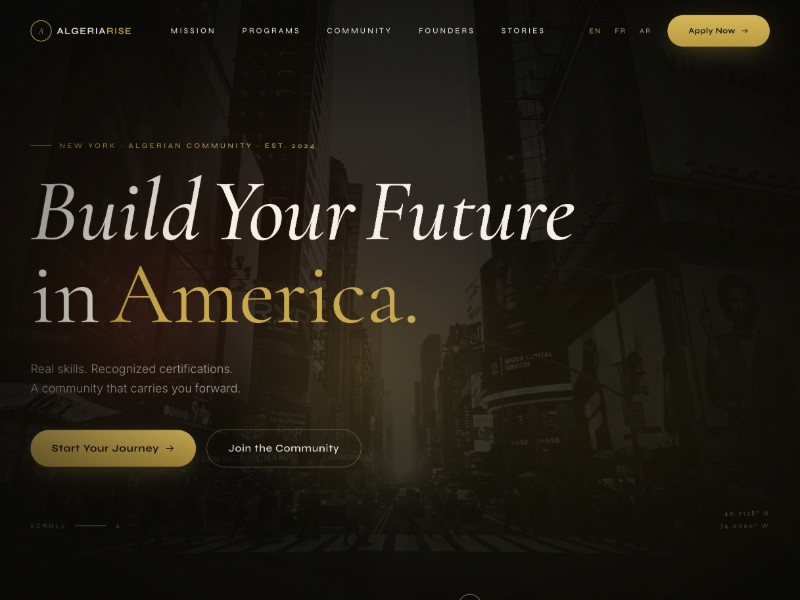 Preview for AlgeriaRise Community Landing Page Template
