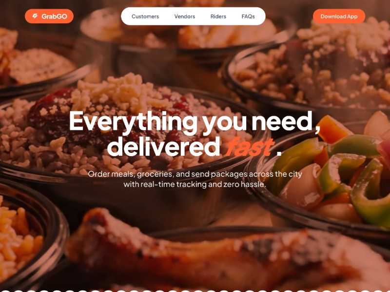 Preview for GrabGO Delivery Landing Page Template
