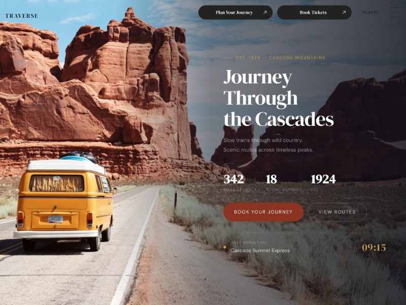 Preview for Heritage Railway & Travel Landing Page Template