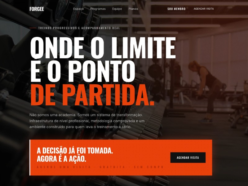 Preview for FORGEE Fitness & Performance Landing Page Template