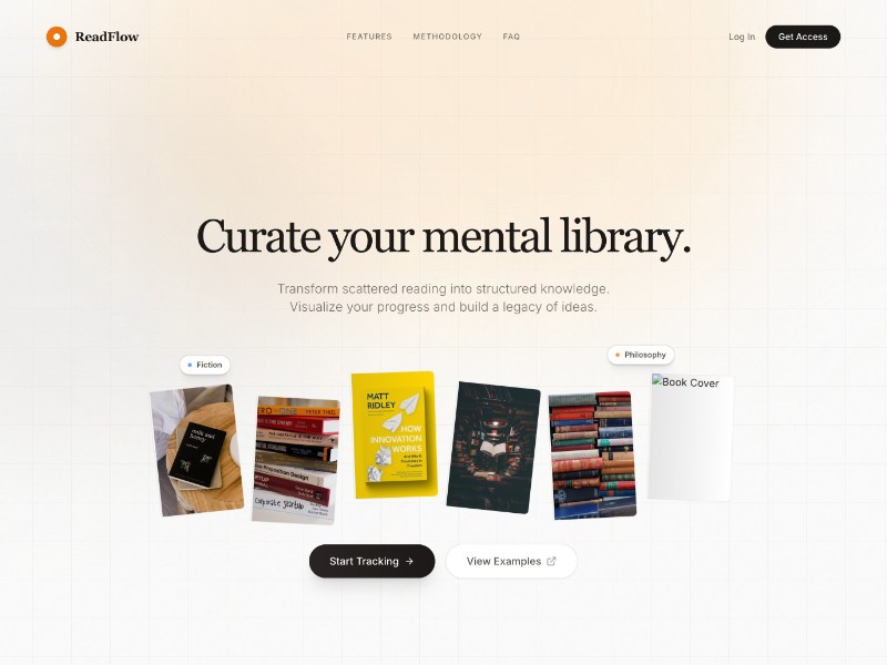 Preview for ReadFlow Digital Library Landing Page Template