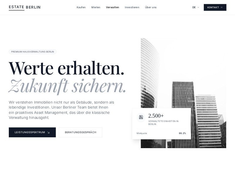 Preview for Real Estate Management Landing Page Template