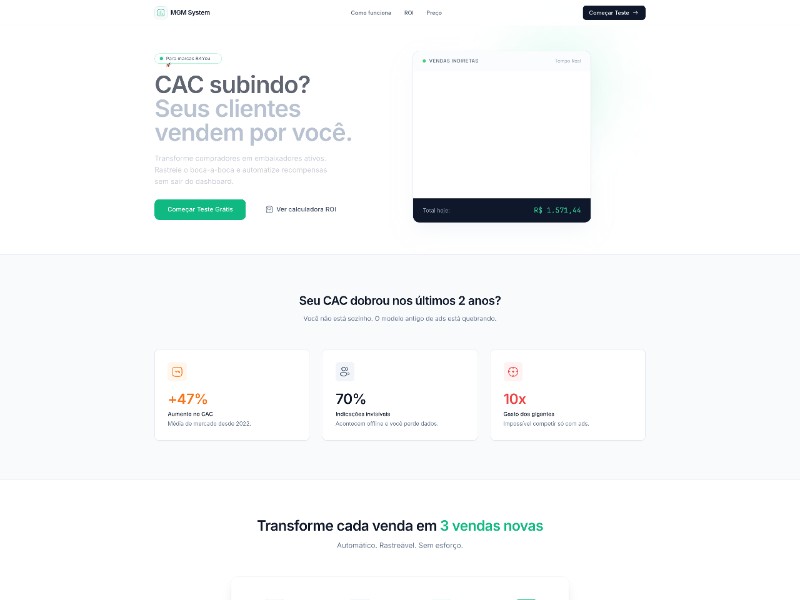Preview for Customer Referral SaaS Landing Page Template