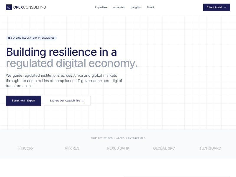 Preview for Regulatory Consulting Landing Page Template