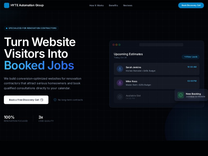 Preview for Renovation Contractor Landing Page Template