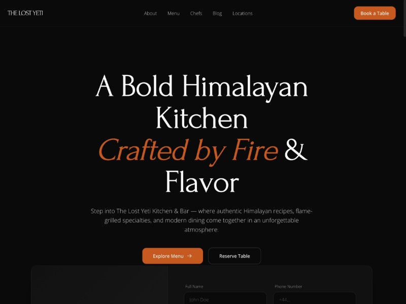 Preview for Restaurant Landing Page Template