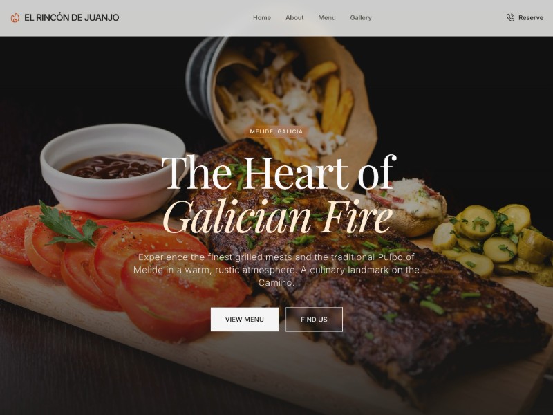 Preview for Restaurant Landing Page Template