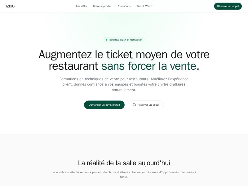 Preview for Restaurant Sales Training Landing Page Template