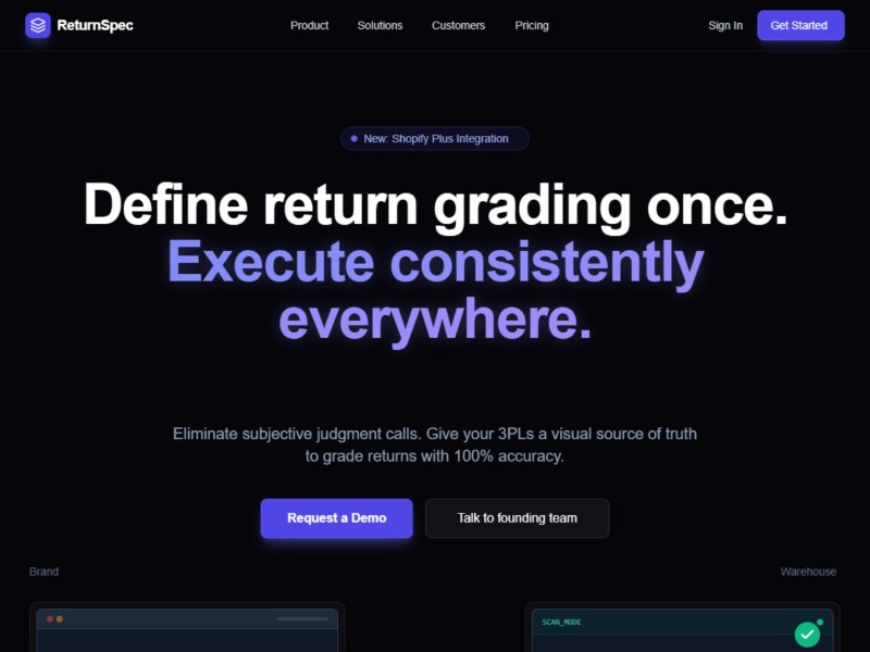 Preview for Returns Management SaaS Landing Page Template