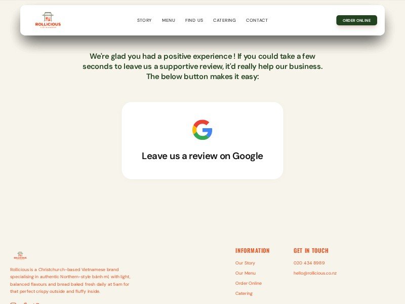 Preview for Vietnamese Restaurant Landing Page Template