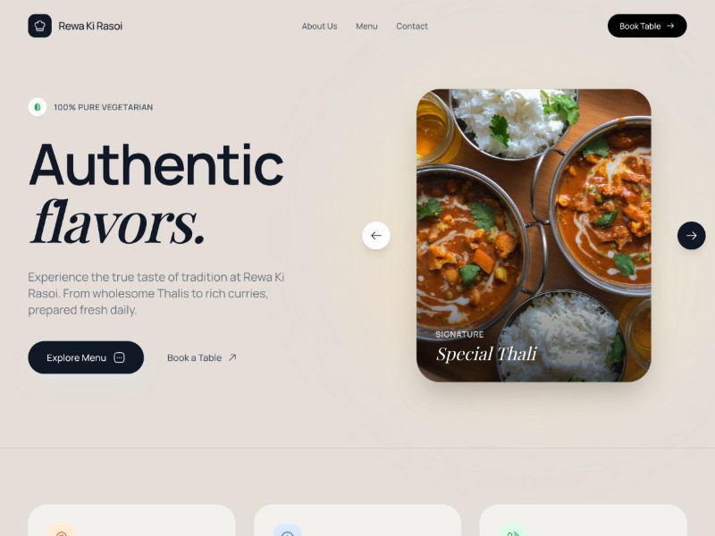 Preview for Vegetarian Restaurant Landing Page Template