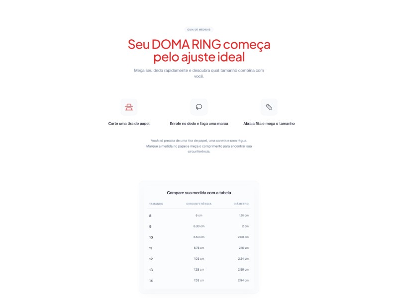 Preview for Ring Size Guide Landing Page Template