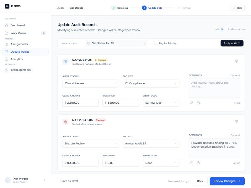 Preview for Audit Management Dashboard UI Template
