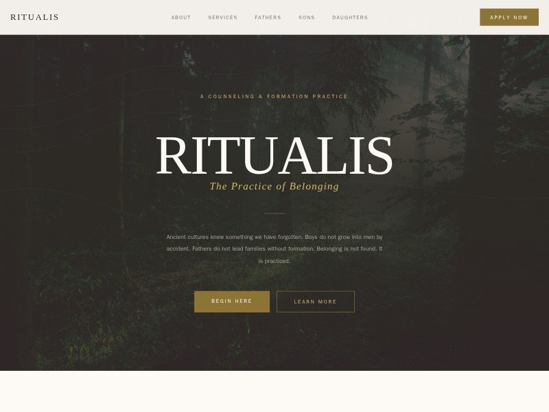 Preview for Ritualis Counseling & Formation Landing Page Template