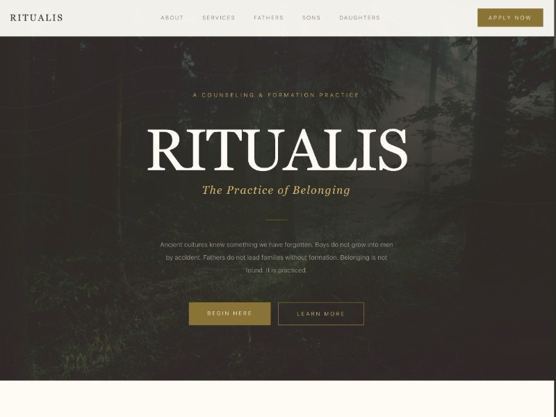 Preview for Ritualis Counseling & Formation Landing Page Template