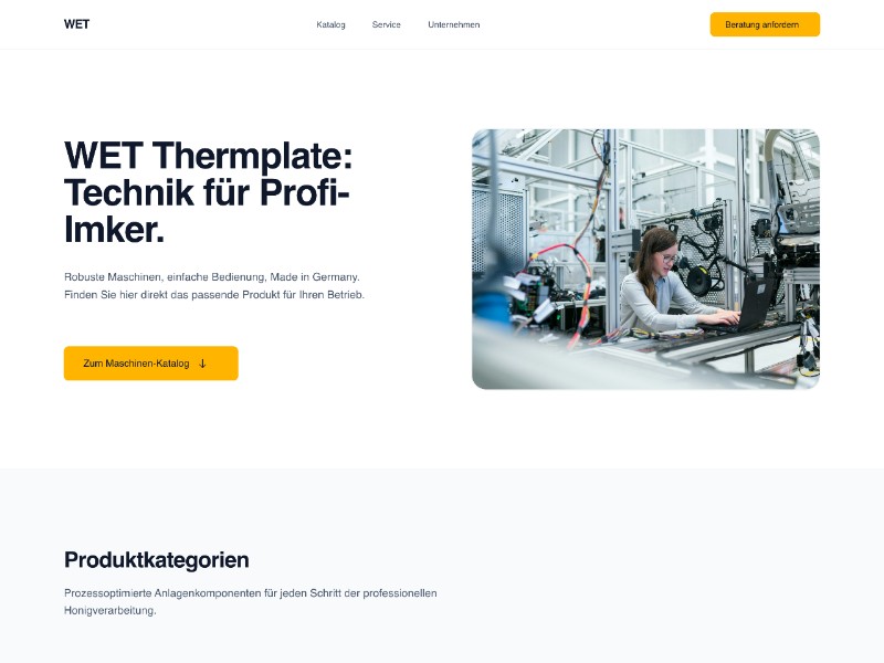 Preview for Industrial Beekeeping Landing Page Template