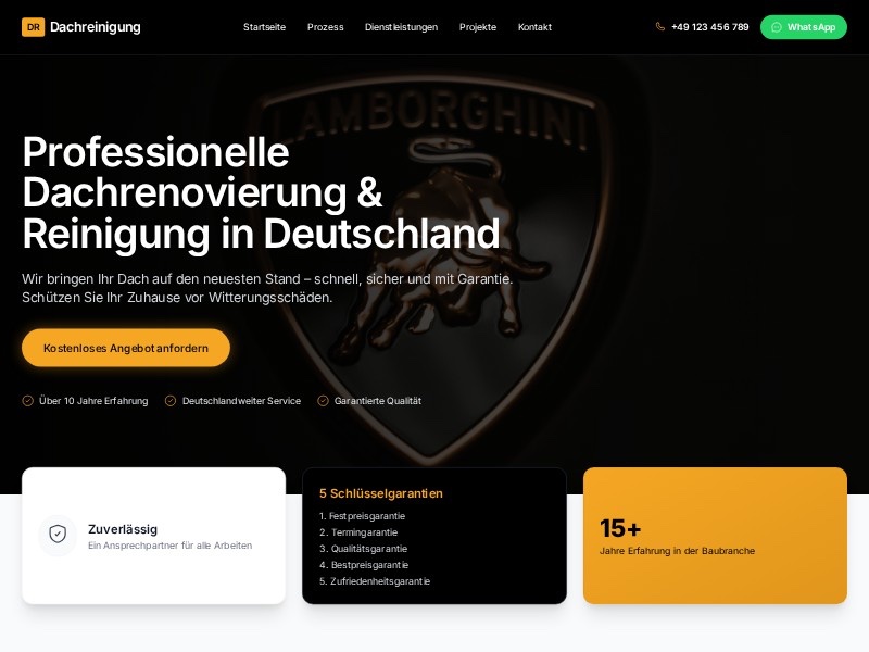 Preview for Dachreinigung Professional Services TemplateProfessionelle Dachrenovierung & Reinigung