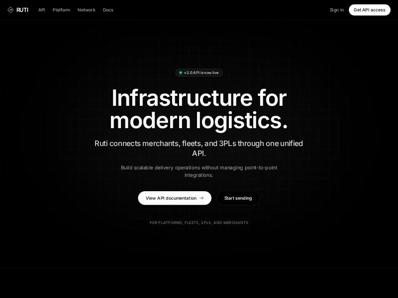Preview for Logistics API Landing Page Template