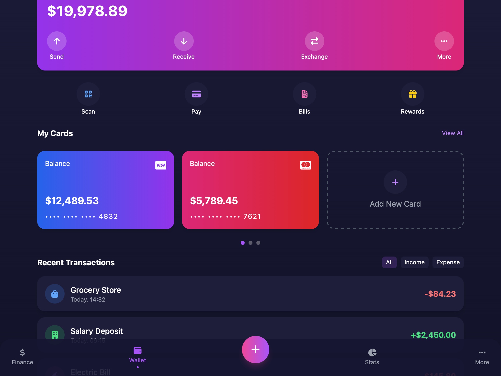 Preview for Digital Wallet Interface