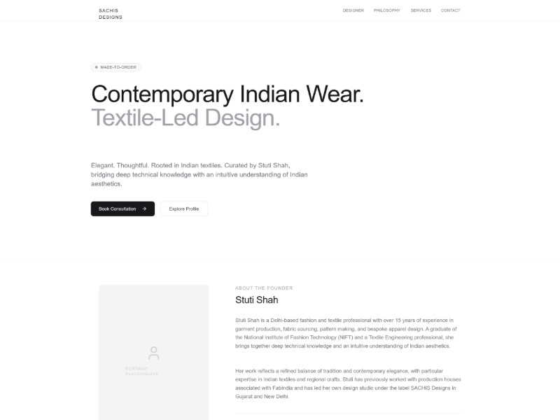 Preview for Fashion Designer Portfolio Landing Page Template