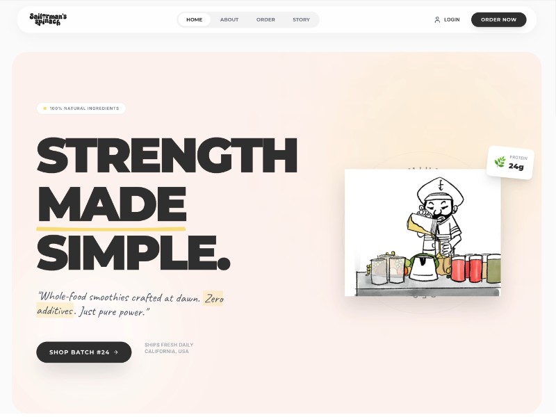 Preview for Organic Smoothie Brand Landing Page Template