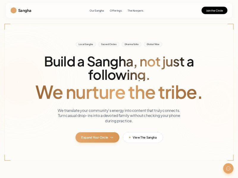 Preview for SANGHA YOGA — Yoga Studio & Wellness Landing Page Template