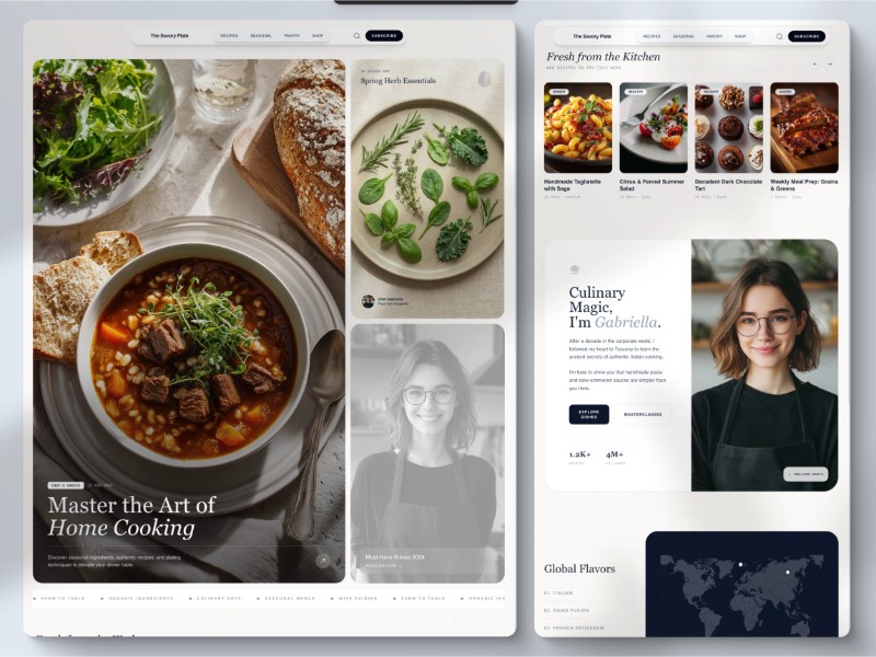 Preview for Food Blog Landing Page Template – The Savory Plate