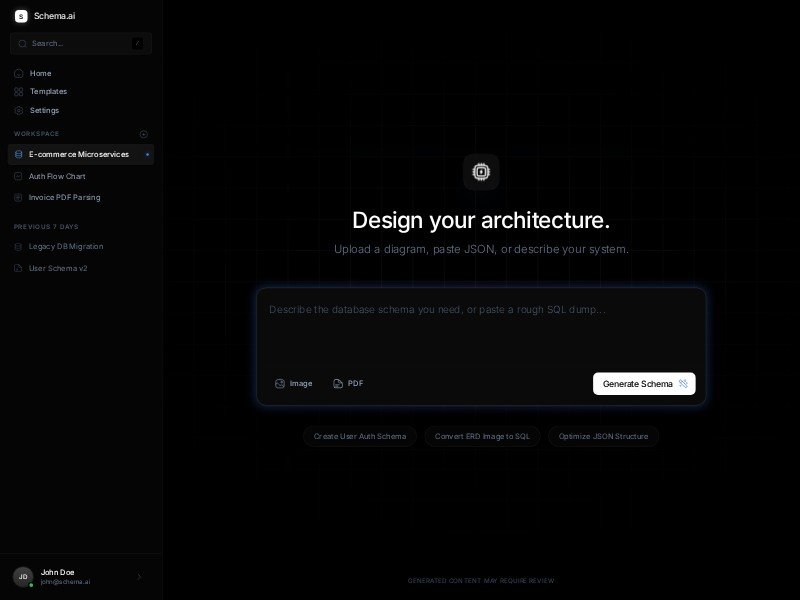 Preview for Schema Generator App UI Template