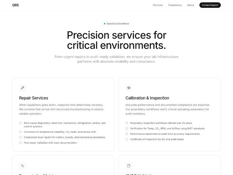 Preview for Scientific Equipment Services Landing Page Template