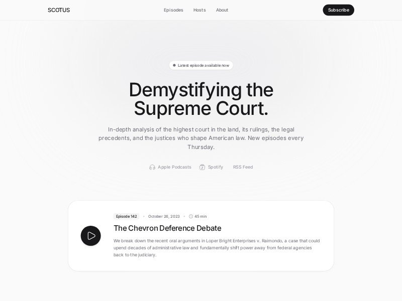 Preview for SCOTUS Legal Podcast Landing Page Template
