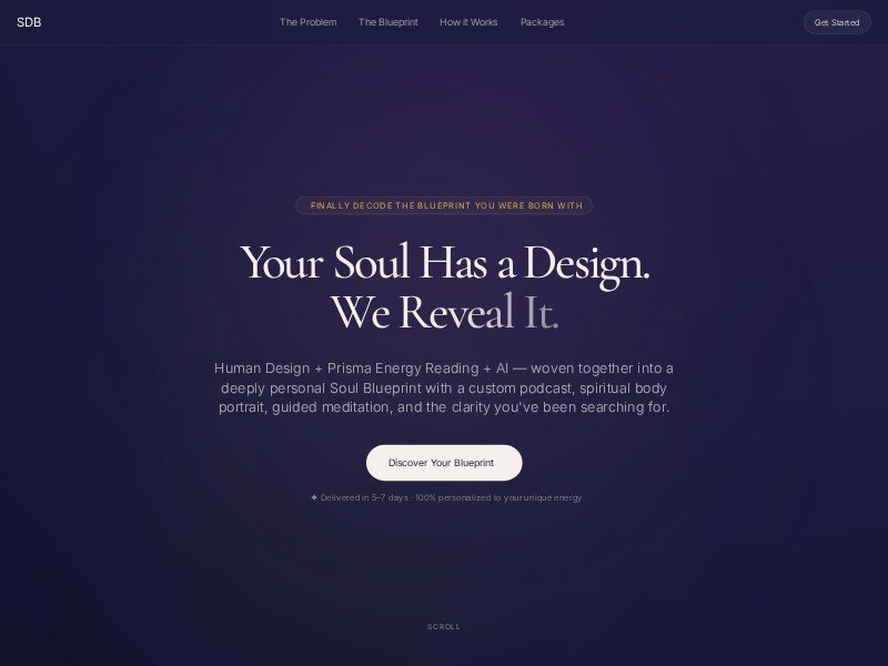 Preview for Soul Design Blueprint Landing Page Template
