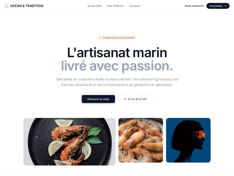 Preview for Seafood Artisan Landing Page Template