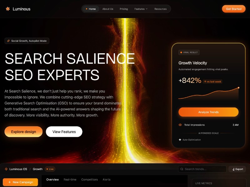 Preview for AI Social Automation Landing Page Template