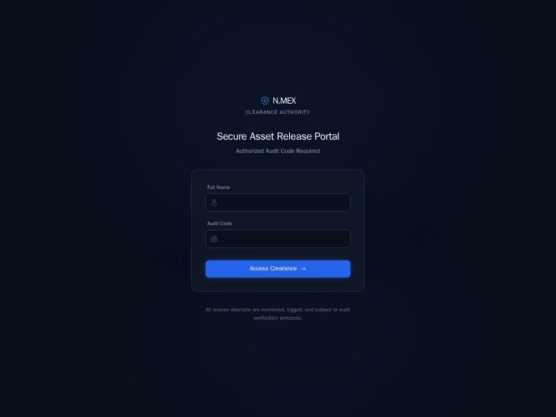Preview for Secure Clearance Portal UI Template