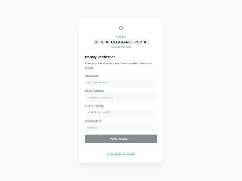 Preview for Clearance Verification Portal UI Template