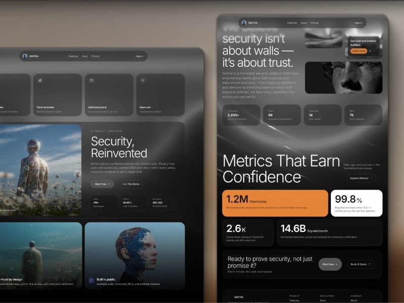 Preview for Security Platform Landing Page Template