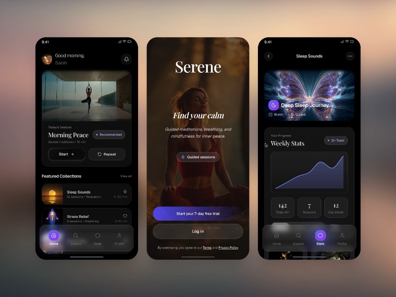 Preview for Serene Meditation App Template