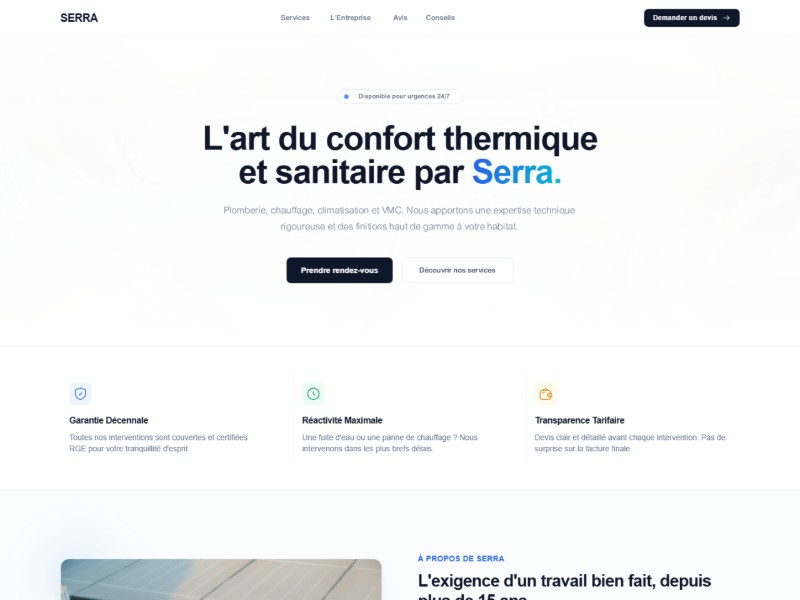 Preview for Plomberie Chauffage Services Landing Page Template
