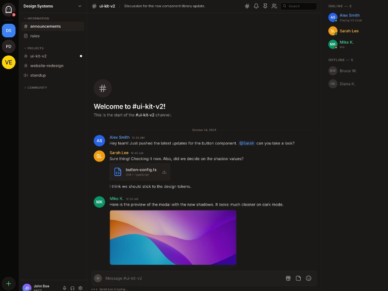Preview for Dark Chat Interface UI Template