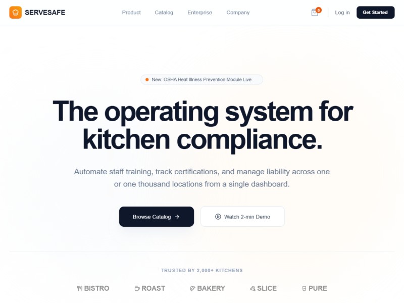 Preview for Restaurant Compliance LMS Landing Page Template