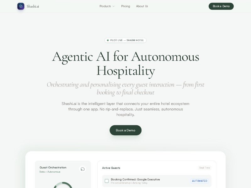 Preview for Autonomous Hospitality SaaS Landing Page Template