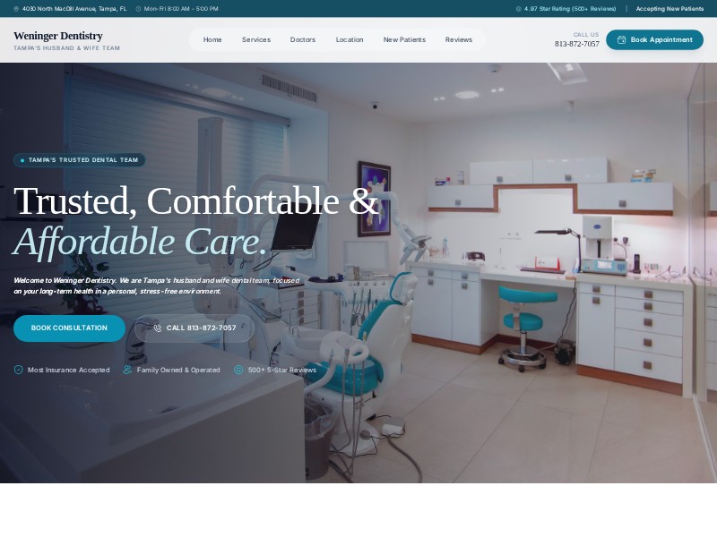 Preview for Weninger Dentistry Modernized Website