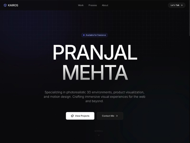 Preview for 3D Artist Portfolio Landing Page Template